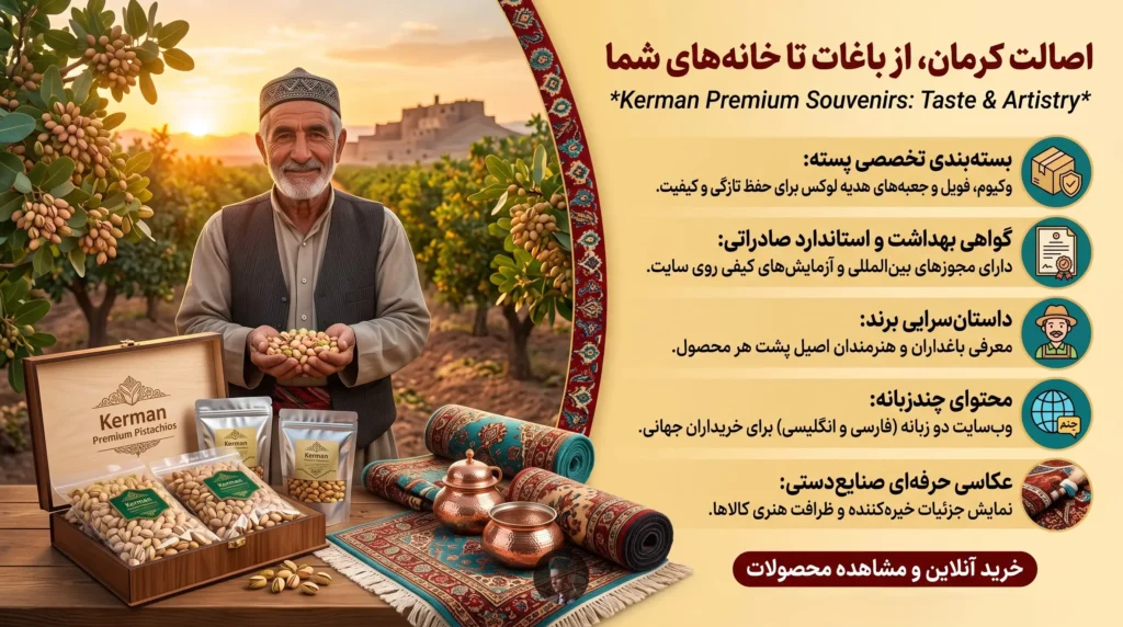 طراحی سایت برای فروش پسته و صنایع‌دستی کرمان: راهنمای کامل و عملی